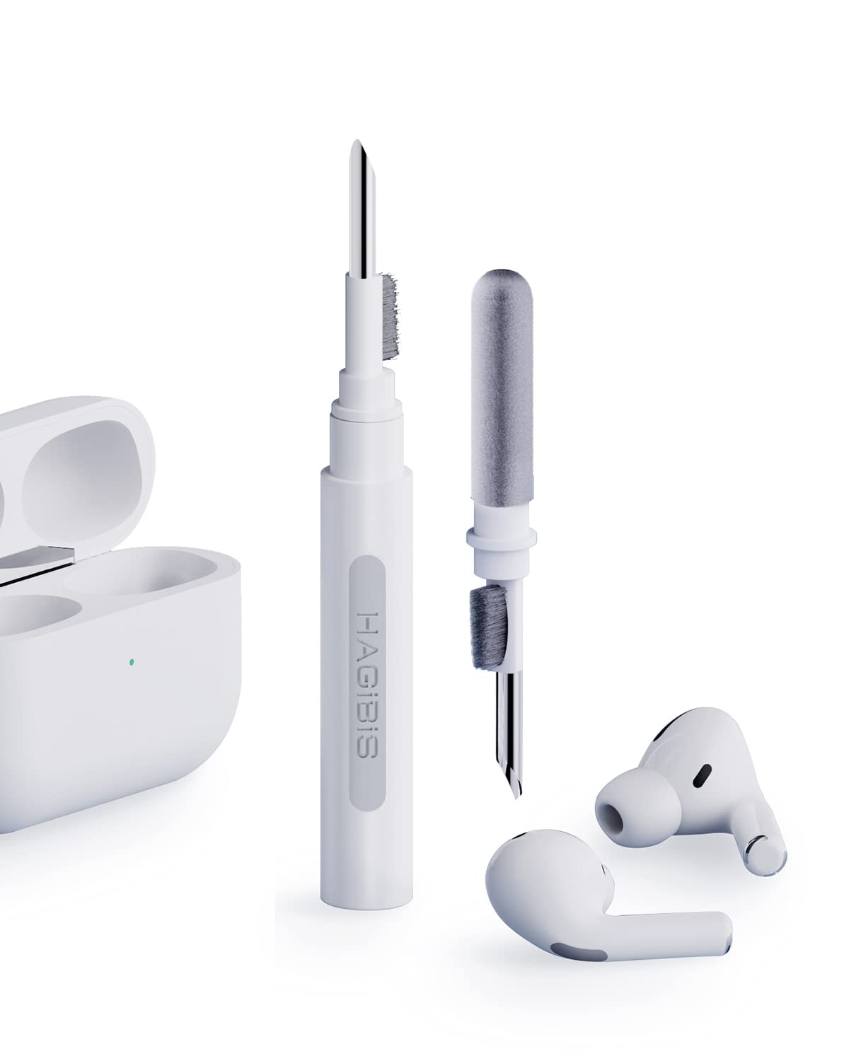 Hagibis Reinigingsset voor Airpods Pro 1 2 multifunctionele reinigingsstiften, zachte borstel voor bluetooth-hoofdtelefoon, tas, reinigingsgereedschap voor Huawei Samsung MI oordopjes