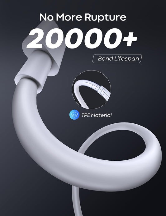 CLEEFUN USB-C kabel, wit, 1 m, 2 stuks, PD 60 W USB C naar USB C snellaadkabel voor iPhone 16/16 Pro/16 Plus/15/15 Pro/15 Pro Max, iPad 10e genen, iPad Air/Pro, MacBook Air/Pro enz