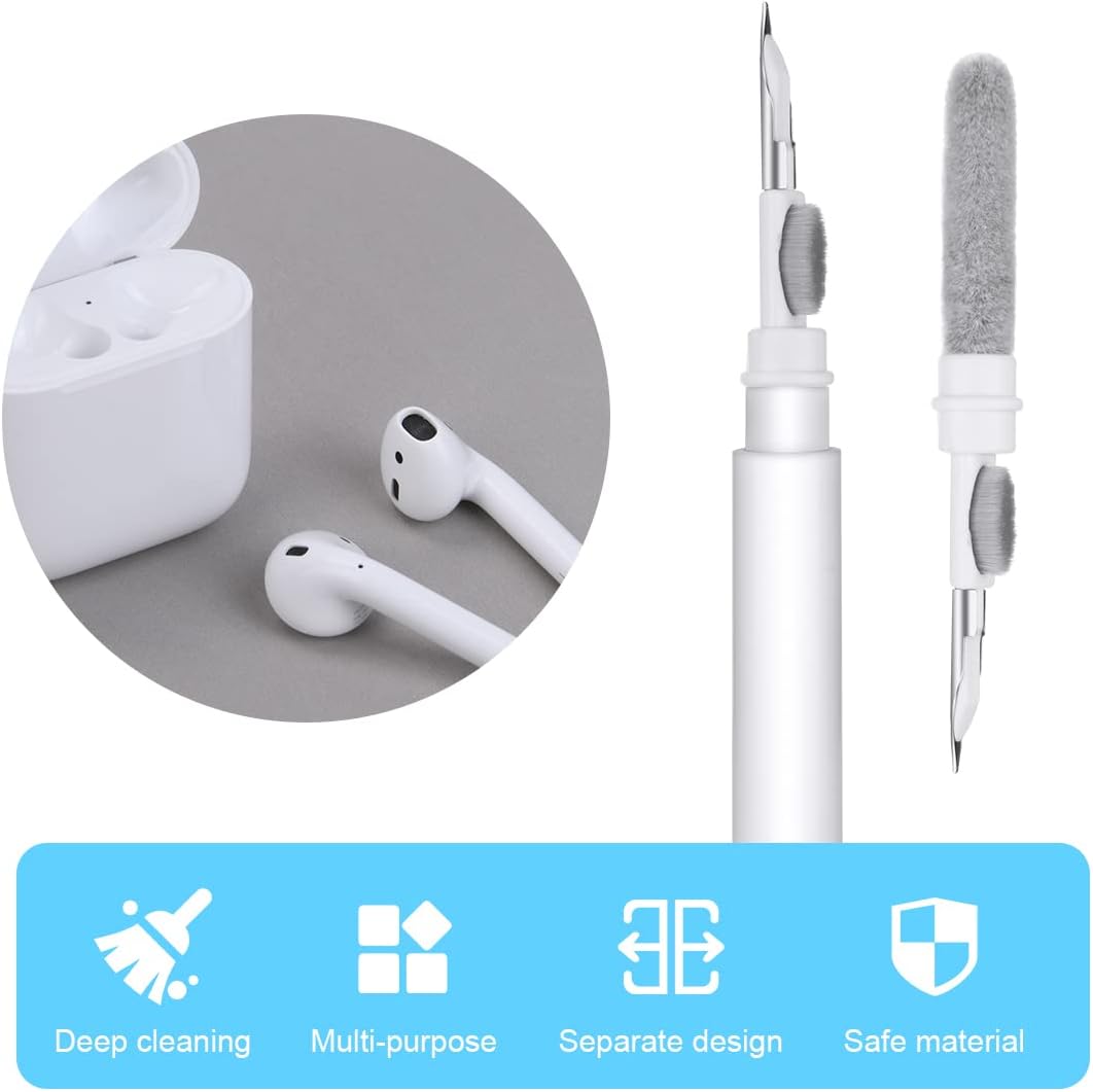 Vicloon Draadloze oordopjes schone pen, 3 in 1 Cleaner Kit, Multifunctionele Oortelefoon Reinigingsset, Voor Reinigingspen Bluetooth Oortelefoon, Oplaadhoesje, Toetsenbord, Camera, Telefoon.